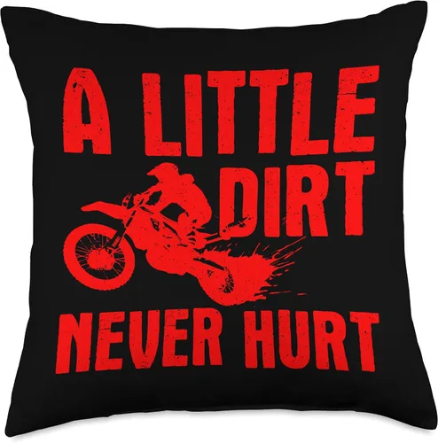 Vista 5 de Dirt Bike Gift Biker Motocross Accessories & Stuff Divertida almohada de motocross para hombres, mujeres, niños, amantes del motocross, 16 x 16