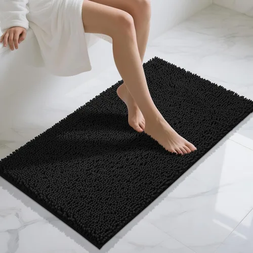 Vista 57 de Yimobra Tapetes de baño lavables, de chenilla súper suave y absorbente, para suelo y alfombra, de secado rápido, antideslizante, para bañera y Beige
