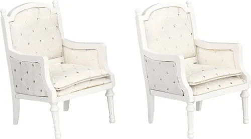 Vista 6 de Sillones de madera para casa de muñecas, juego de 2, sillas de comedor para casas de muñecas, muebles en miniatura, muñecas de 3 a 6 pulgadas