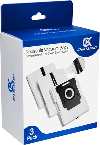 Vista 8 de Bolsas de vacío reutilizables para todos los iRobot Roomba I & S & J Series Clean Base, paquete de 3, cremallera