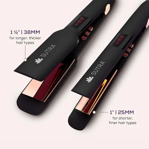 Vista 3 de Sutra Plancha plana profesional IR2 – Plancha de pelo infrarroja iónica con temperatura ajustable, apagado automático y cable giratorio – Plancha