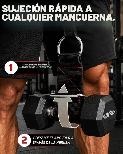 Vista 3 de THEFITGUY Trabillas de carga para mancuernas y barras Trabillas de sujeción para flexiones, tracción y sentadillas Ultra resistentes