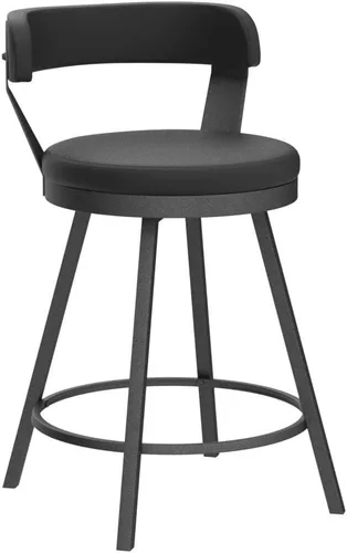 Vista 4 de Lexicon Ruthie - Juego de 2 taburetes giratorios para encimera de cocina con respaldo, 25.5 pulgadas de altura de asiento de 25.5 pulgadas, sillas