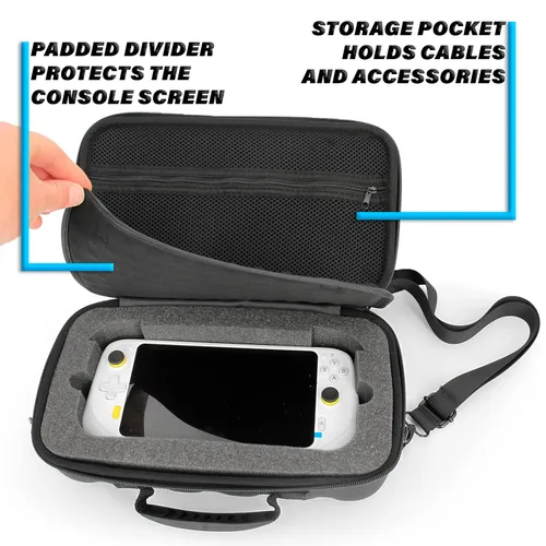 Vista 4 de CASEMATIX Travel Case Compatible with Logitech G Cloud Gaming Handheld Console and Portable Handheld Gaming Accessories - Durable Exterior