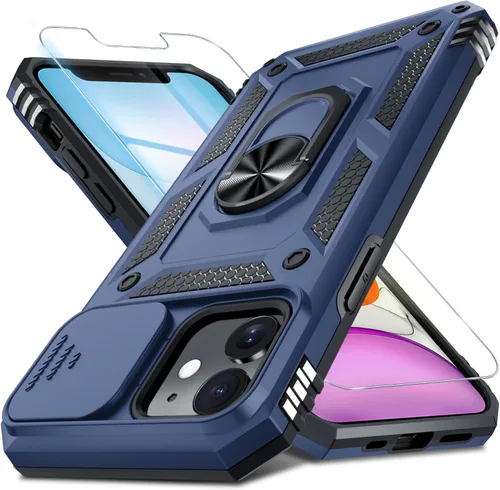 Vista 48 de Janmitta Funda para iPhone 8 Plus/7 Plus/6 Plus, Cubierta de Teléfono con Cubierta Deslizante Integrada para Lente de Cámara + Protector