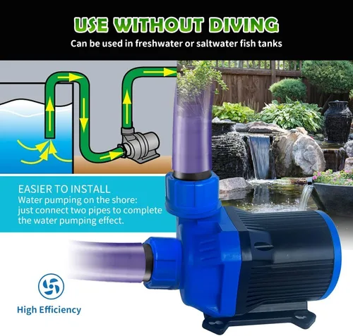 Vista 7 de NEZO Bomba de agua para acuario con controlador, sumergible y bomba de retorno de ahorro de energía en línea para acuario, tanque de peces de agua