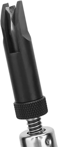 Vista 6 de TOPINCN Ranura de empuje tipo V, mango de madera ajustable, herramienta de ranurado de cuero para manualidades de cuero, borde de ranura