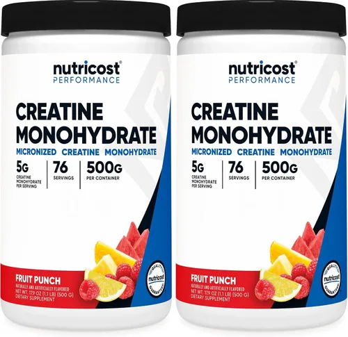 Vista 17 de Nutricost - Polvo de Monohidrato de Creatina (sabor Frambuesa Azul), 500 Gramos (1.1 LBS)