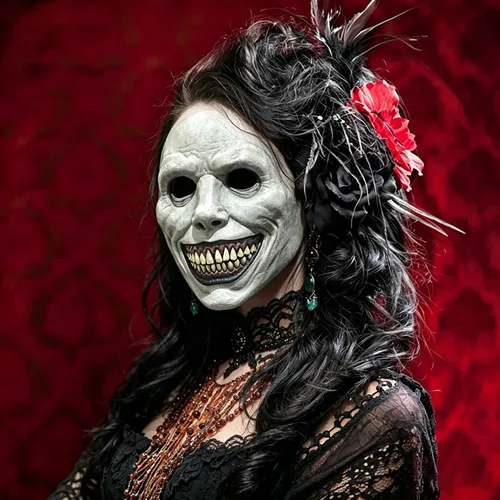 Vista 6 de Máscara de Halloween aterradora, máscara de terror de látex