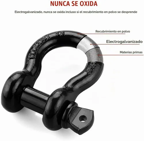 Vista 3 de Grilletes de 3/4" (2 piezas) LIBERRWAY, 57,000 libras de resistencia, con tornillo de 7/8", grillete de anillo D robusto para todoterreno, anillo D