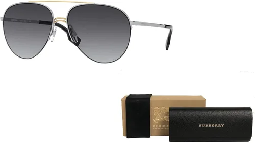 Vista 3 de BURBERRY BE3113 Ferry Pilot - Gafas de sol para mujer paquete con kit de cuidado de gafas de cortesía de Designer iWear