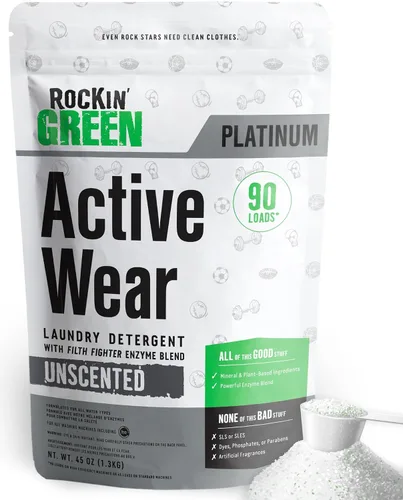Vista 16 de Rockin' Green Detergente para Ropa, A Base de Plantas, Detergente en Polvo Totalmente Natural para Ropa, Vegano y Biodegradable Combate Olores