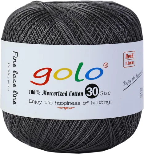 Vista 29 de Golo 3 bolas de hilo de ganchillo tamaño 30, hilo de bordar y lana para tejer a mano para calados 045 000-045 Rojo Caliente