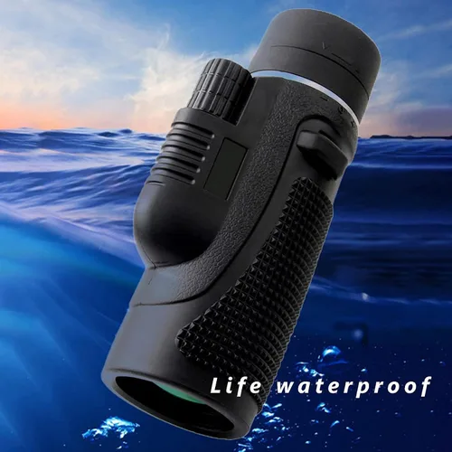Vista 6 de Telescopio monocular de alta potencia de 12 x 50, zoom ajustable, impermeable, monocular óptico con adaptador para teléfono inteligente, trípode
