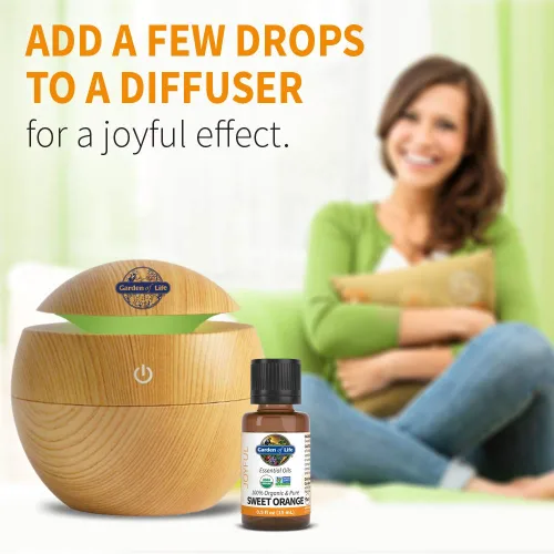 Vista 3 de Garden of Life Aceite esencial de naranja dulce 100% USDA orgánico y puro, limpio, sin diluir y sin OMG para difusor, aromaterapia, meditación