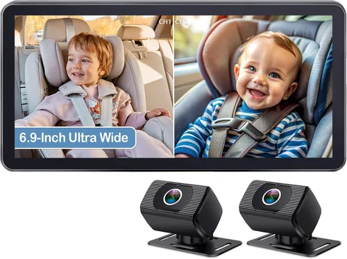 Vista 10 de Cámara de coche de bebé HD 1080P: Fácil de instalar cámara de asiento de coche de gran angular de 150 °