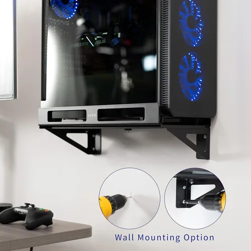 Vista 7 de VIVO Soporte extensor de escritorio para PC con opción de montaje en pared, soporte estándar y grande para computadora de juegos, ajustable