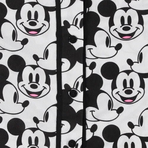 Vista 11 de Disney Camiseta de béisbol de Mickey Mouse con botones para mujer, diseño de Mickey y Minnie Mouse