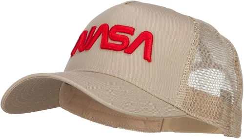 Vista 2 de e4Hatscom - Gorra de malla de sarga con logotipo de la NASA en 3D