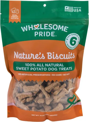 Vista 7 de Wholesome Pride Birthday Biscuits - Golosinas para perros, mantequilla de maní real, todo natural, sin conservantes ni colores artificiales