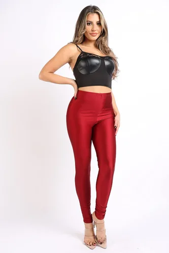 Vista 2 de TOO HOT FASHIONS Leggings elásticos para mujer, elásticos, ajustados, brillantes, de neón, activos, yoga, pilates, club, fiesta, tiro alto