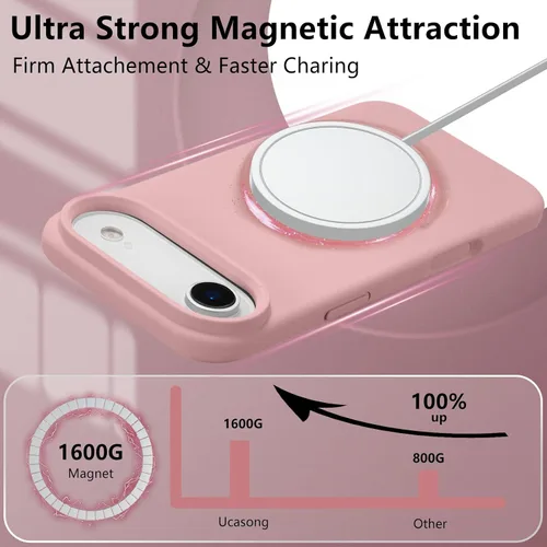 Vista 643 de Funda magnética de silicona para iPhone 13 Pro, color blanco antiguo [Compatible con Magsafe] [Forro de microfibra suave antiarañazos], funda