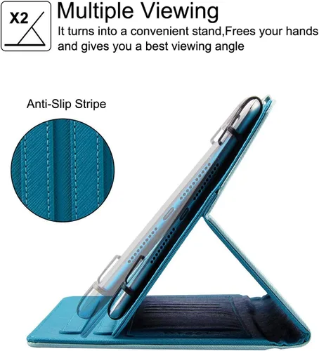Vista 8 de NewShine - Funda universal para tablet de 7.9 a 8.5 pulgadas, funda de piel sintética para iPad mini 1/2/3/4, Galaxy Tab 3/4/Note 8.0, Amazon Kindle