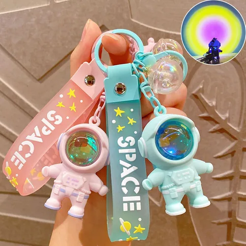 Vista 6 de KHIOPNT Cute Astronaut Keychains Space Key Chain with Sunset Light, Cool Outspace Keychains Pendant Car Keychains Wallet Gift