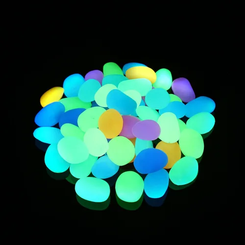 Vista 9 de Shiny Stone Piedras que brillan en la oscuridad, piedras decorativas que brillan en la oscuridad, grava de acuario para pecera, guijarros brillantes
