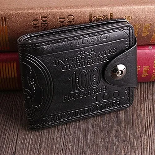 Vista 2 de Bolso para hombre con billetes de 100 dólares de cuero