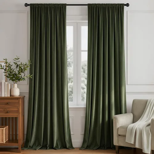 Vista 37 de MIULEE - Juego de 2 paneles de cortinas negro opacas y térmicas de terciopelo para la sala de estar y dormitorio, con bolsillo para cortinero, de 63