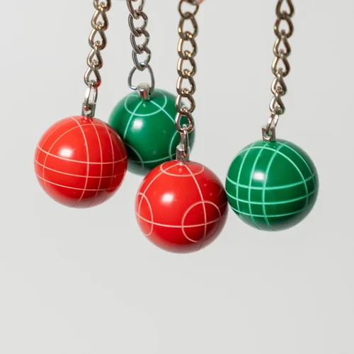 Vista 2 de BuyBocceBalls Listing - Llavero de bola de bochas - Combo 20 Pack con 10 Rojos y 10 Verdes