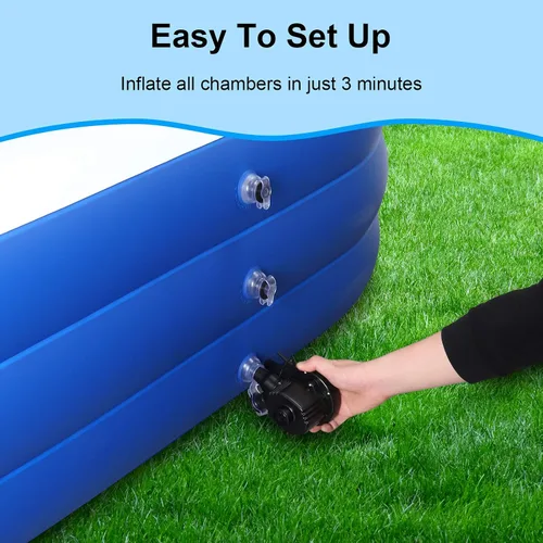 Vista 9 de SELLOTZ Piscina inflable para niños y adultos, 120 x 72 x 22 pulgadas, piscina familiar gruesa de gran tamaño para niños pequeños, al aire libre