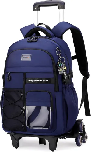 Vista 10 de MITOWERMI Mochila con ruedas para niñas y niños, Negro de 2 ruedas, Mochilas Daypack