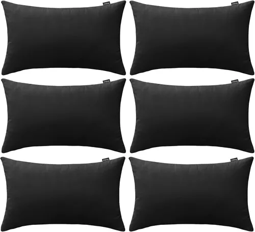 Vista 14 de Coddsmz Paquete de 6 fundas de almohada decorativas 100% algodón, fundas de cojín cuadradas de Navidad sólidas para el hogar, cama, sofá, día