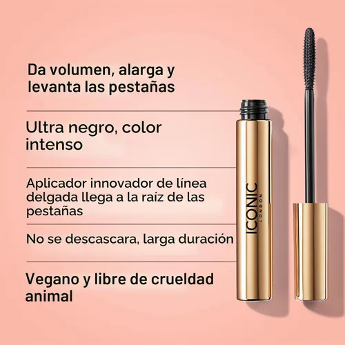 Vista 2 de ICONIC LONDON Triple Threat Mascara Lengthening & Lifting, 0.3 Fl Oz Negro