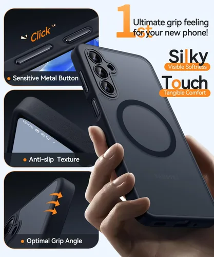 Vista 7 de CANSHN Funda diseñada para Samsung Galaxy A16-5G [protección completa de la cámara] [compatible con Magsafe] funda protectora trasera translúcida