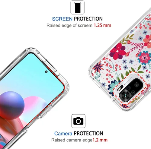 Vista 2 de Funda para Redmi Note 10 (4G)/Note 10S M2101K7BG con protector de pantalla de vidrio templado, suave 360 cuerpo completo a prueba de golpes