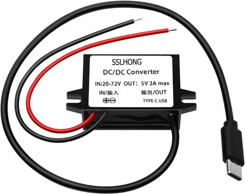 Vista 8 de Convertidor de salida USB DC 20-72V a 5V Módulo reductor de transformador impermeable Módulo reductor (USB doble A)