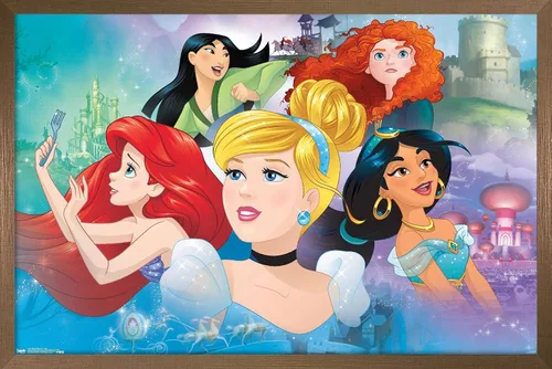 Vista 12 de Trends International Disney Princess - Póster de pared de Gaze, 14.72 x 22.37 pulgadas, versión enmarcada de madera de granero