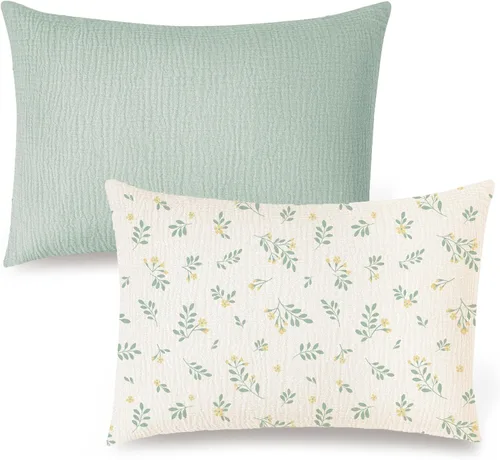 Vista 11 de Konssy Funda de almohada de muselina para niños pequeños para almohada de 13x18, paquete de 2 fundas de almohada de algodón suave y transpirable