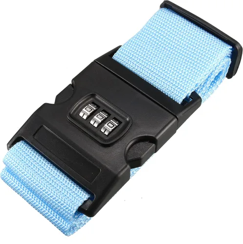 Vista 13 de uxcell Correa de equipaje para maleta con hebilla, cerradura de combinación, accesorio de embalaje de viaje de PP ajustable de 0.8 x 2.0 in, azul