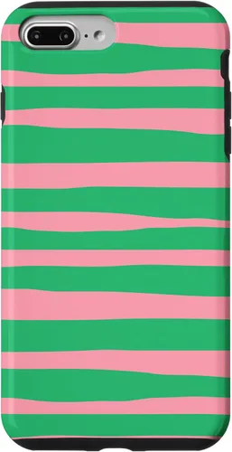 Vista 12 de Pink and Green Stripes aka Streaks Case for iPhone 16