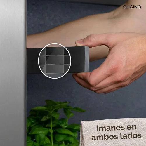Vista 4 de Tira magnética para cuchillos para refrigerador, soporte magnético de acero para cuchillos para refrigerador