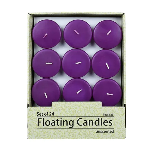 Vista 2 de Velas flotantes moradas de 2 1/4 pulgadas