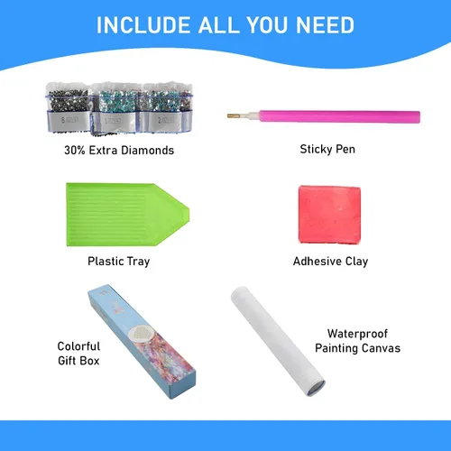 Vista 6 de Ezzo Kit de pintura de diamante 5D para adultos y niños, juego de arte de bricolaje por números de 20 x 16 pulgadas (delfín)