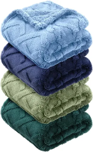 Vista 8 de VitalCozy Juego de 4 Mantas de Felpa Suave para Bebé 30" x 40" 3D de Peluche Cálido Mantas de Envoltura para Dormitorio para Niños Pequeños, Niñas