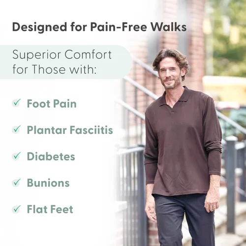 Vista 4 de Orthofeet Innovadoras botas ortopédicas para hombres, ideales para fascitis plantar, alivio del dolor de pies y talón. Pantuflas de soporte de arco