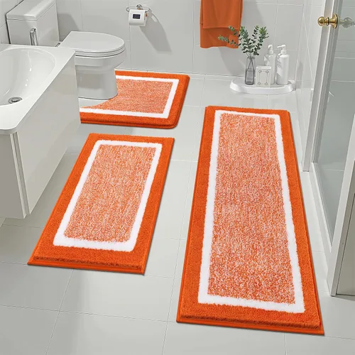 Vista 49 de Pauwer Juego de baño, alfombras de baño antideslizantes, alfombras de ducha absorbentes para suelo de baño, bañera y ducha, color azul aguamarina