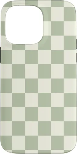 Vista 21 de Funda clásica Checkered Checker Checkerboard Light Sage Green para iPhone 17
